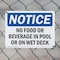 Signmission No Food Or Beverages In Pool Or On Wet Deck, 24 in W x Rectangle, Plastic OS-2PACK-NS-P-1824-L-14566 - alternate 8